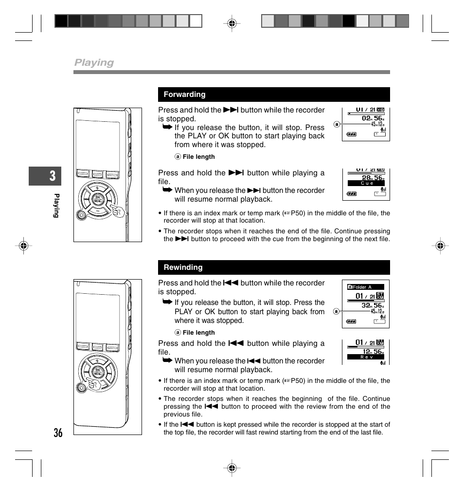 Playing | Olympus DS-40 User Manual | Page 36 / 87