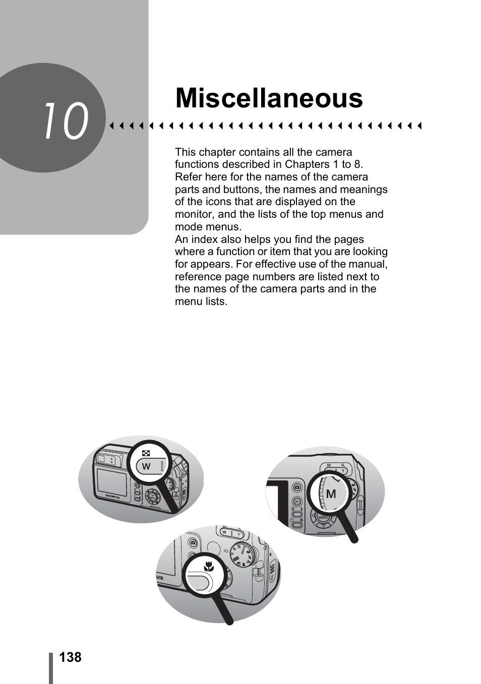 10 miscellaneous, Miscellaneous, P. 138 | Olympus C-500 Zoom  EN User Manual | Page 138 / 156