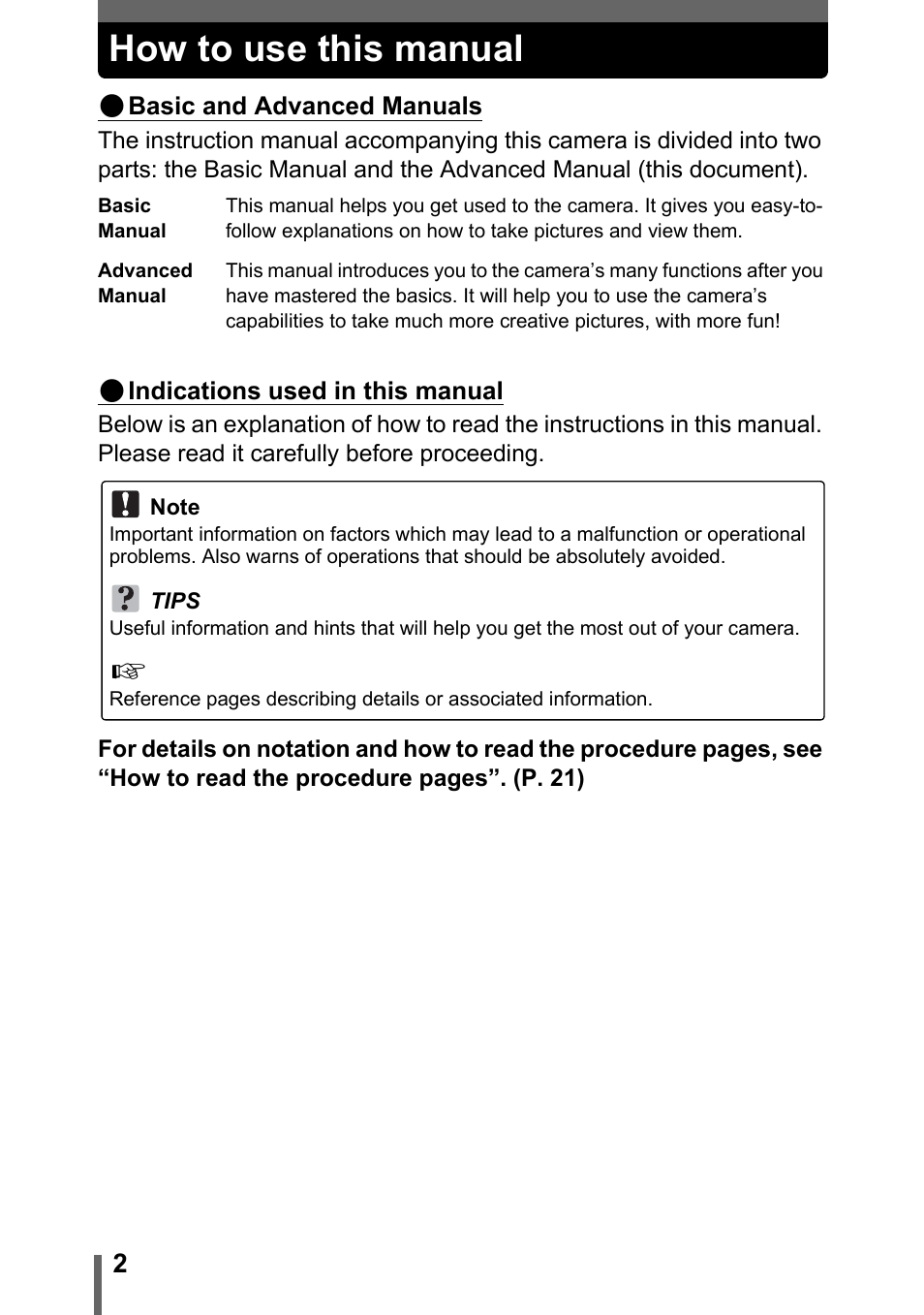 How to use this manual | Olympus C-500 Zoom  EN User Manual | Page 2 / 156