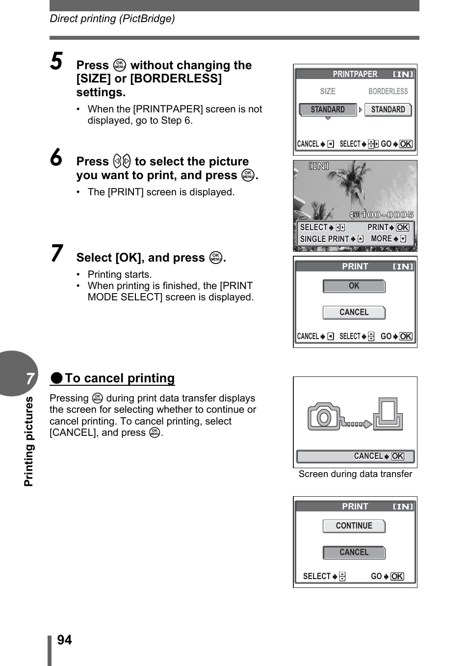 Select [ok], and press z | Olympus C-500 Zoom  EN User Manual | Page 94 / 156