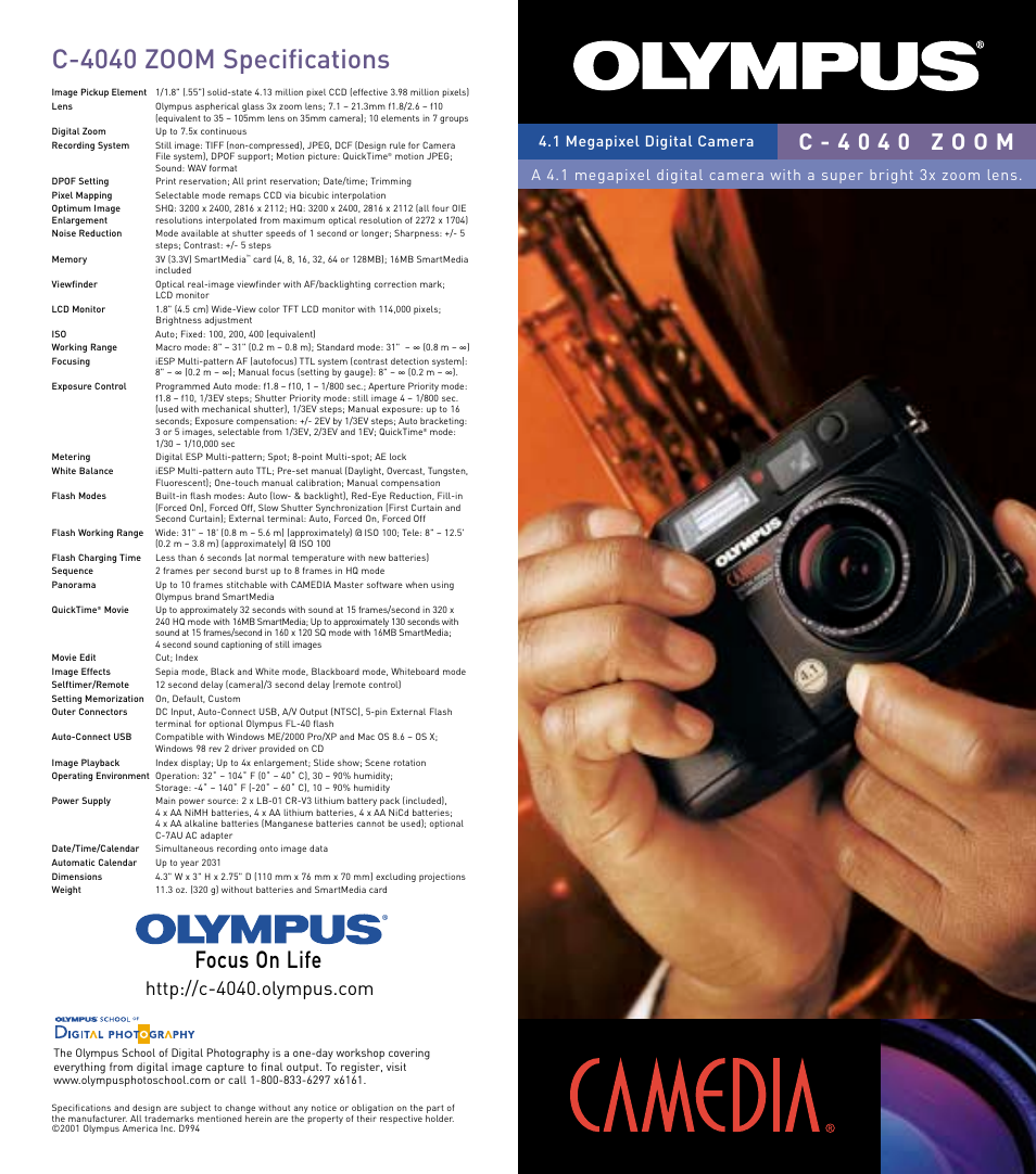 Olympus C-4040 User Manual | 4 pages