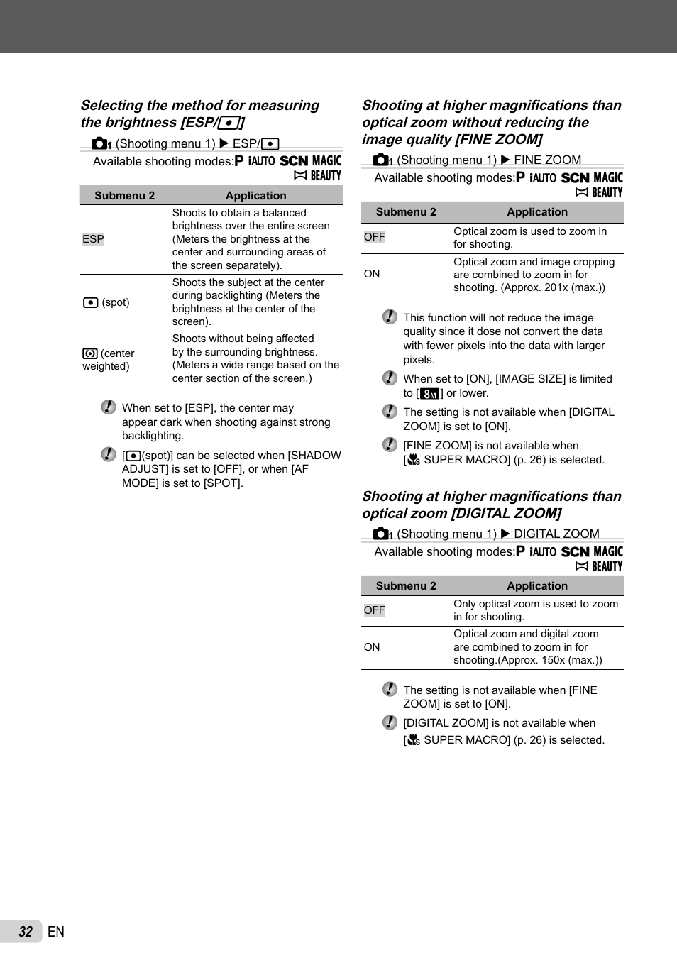 32 en | Olympus SP-800UZ User Manual | Page 32 / 73