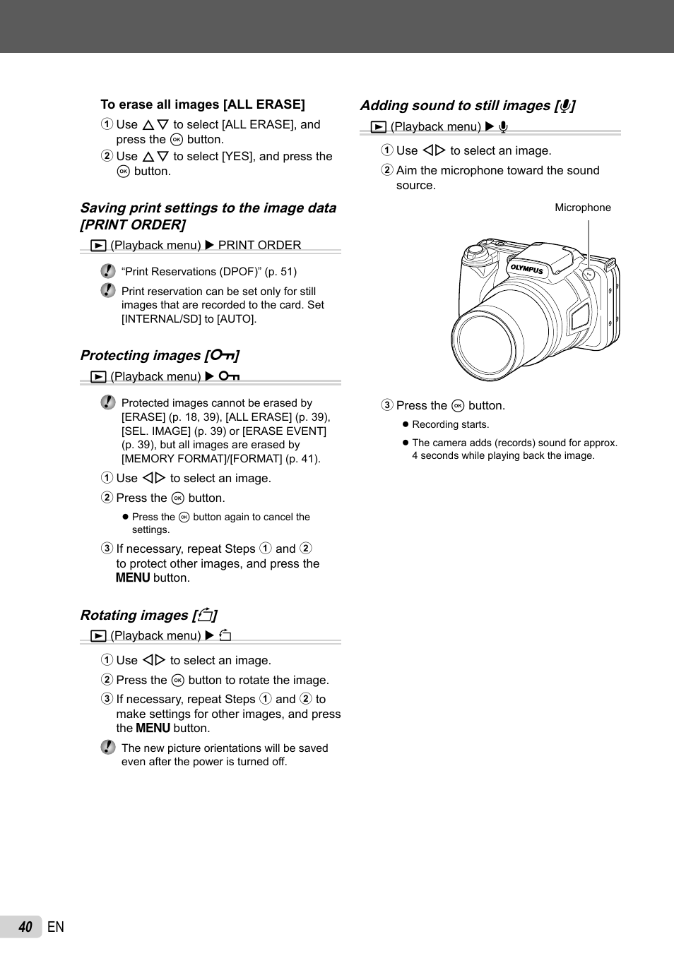 40 en | Olympus SP-800UZ User Manual | Page 40 / 73