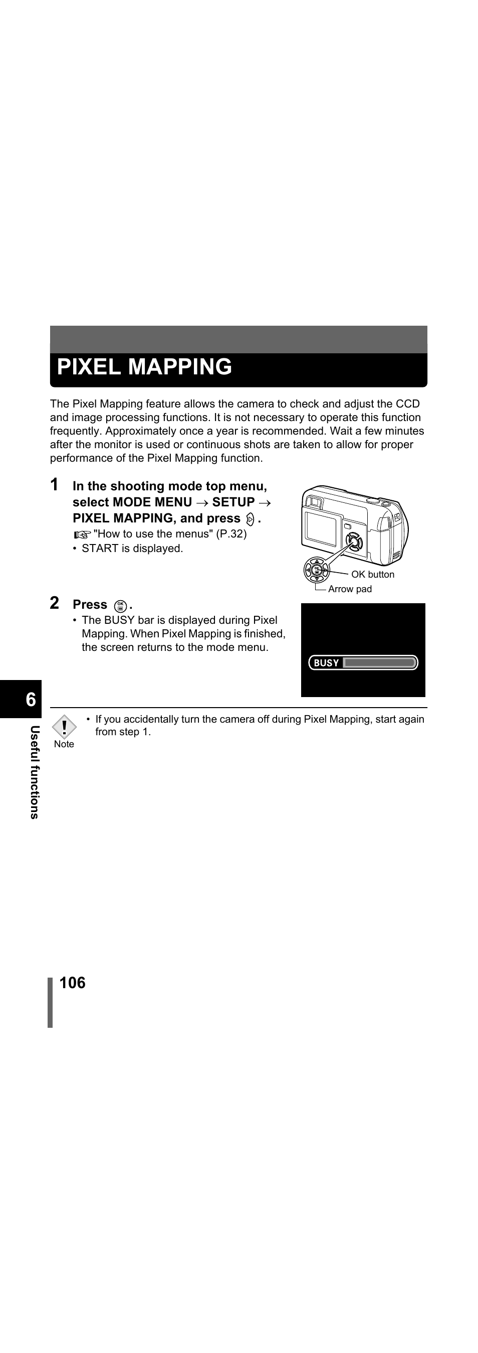 Pixel mapping, P.106 | Olympus X-300 EN User Manual | Page 107 / 171