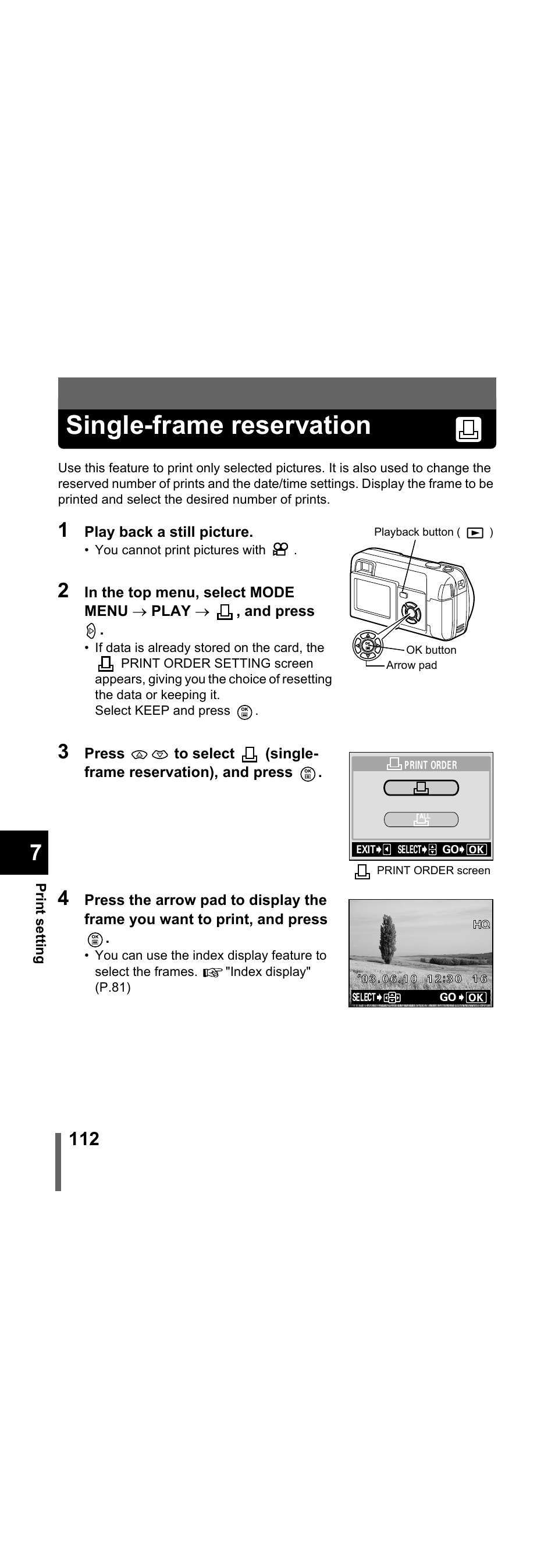 Single-frame reservation | Olympus X-300 EN User Manual | Page 113 / 171