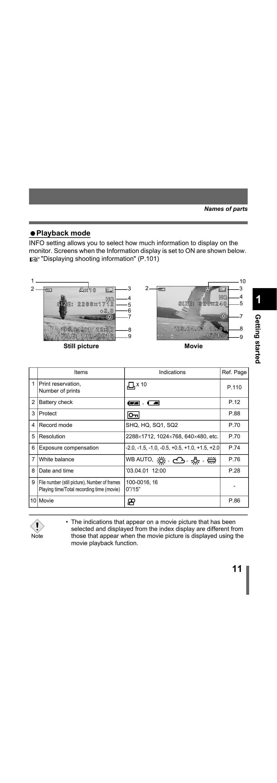 Playback mode | Olympus X-300 EN User Manual | Page 12 / 171