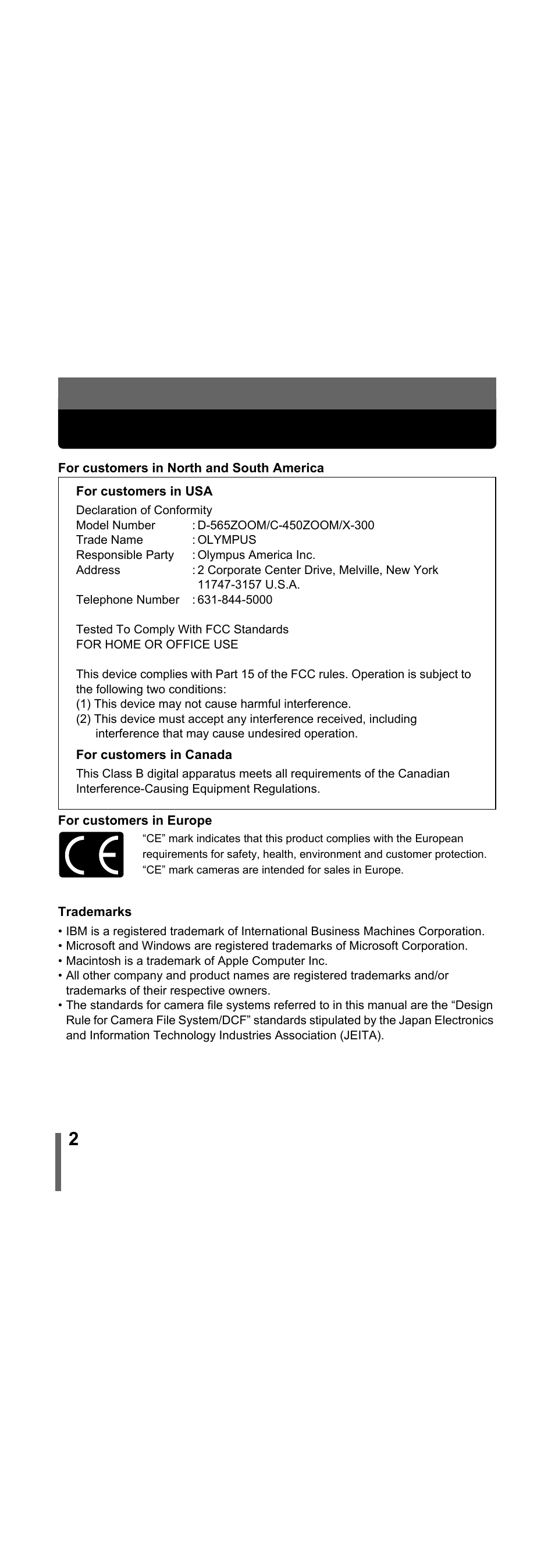 Olympus X-300 EN User Manual | Page 3 / 171