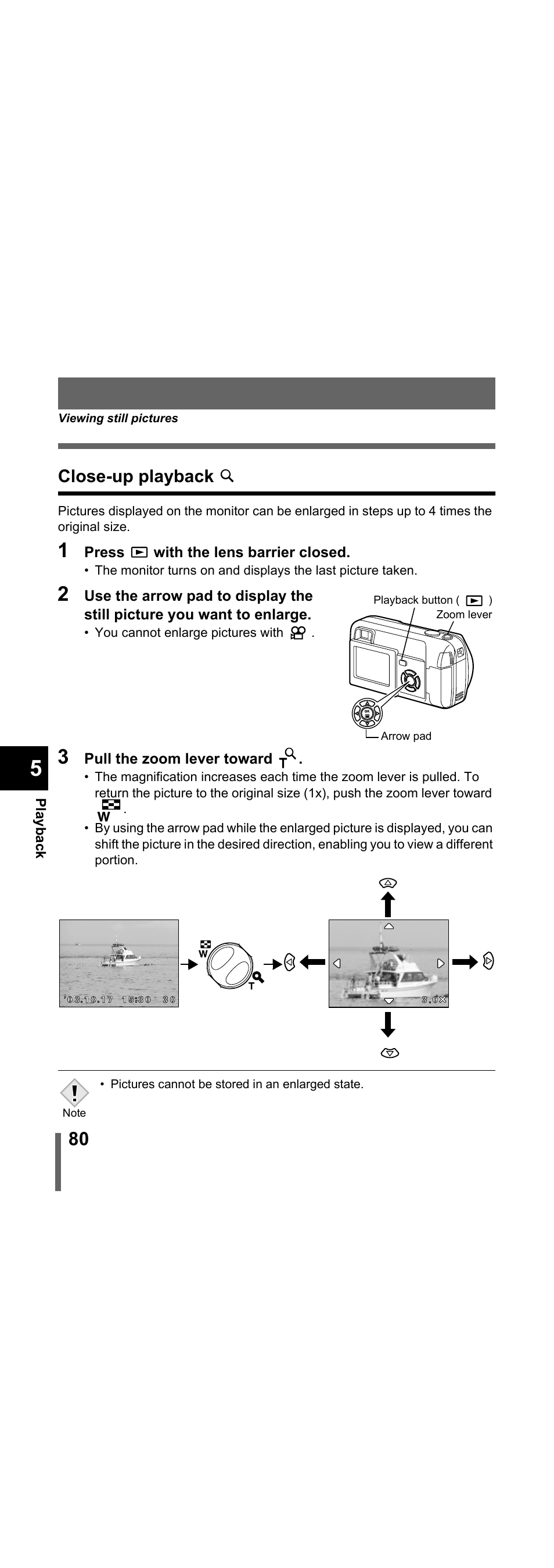 Close-up playback, P.80 | Olympus X-300 EN User Manual | Page 81 / 171