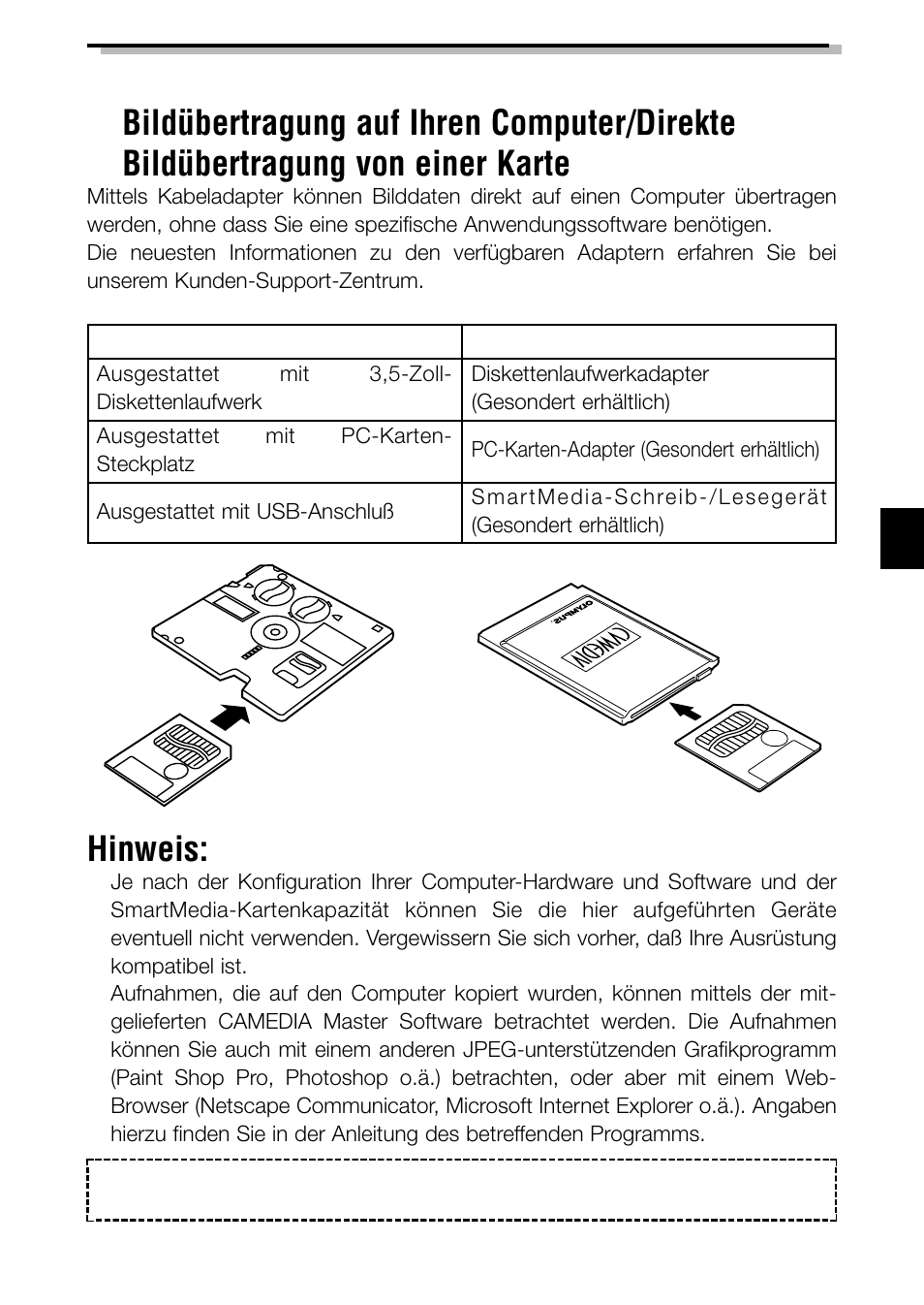 Hinweis | Olympus C-2040ZOOM User Manual | Page 105 / 148