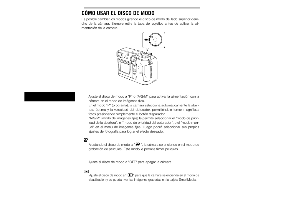 Cómo usar el disco de modo | Olympus C-2040ZOOM User Manual | Page 122 / 148