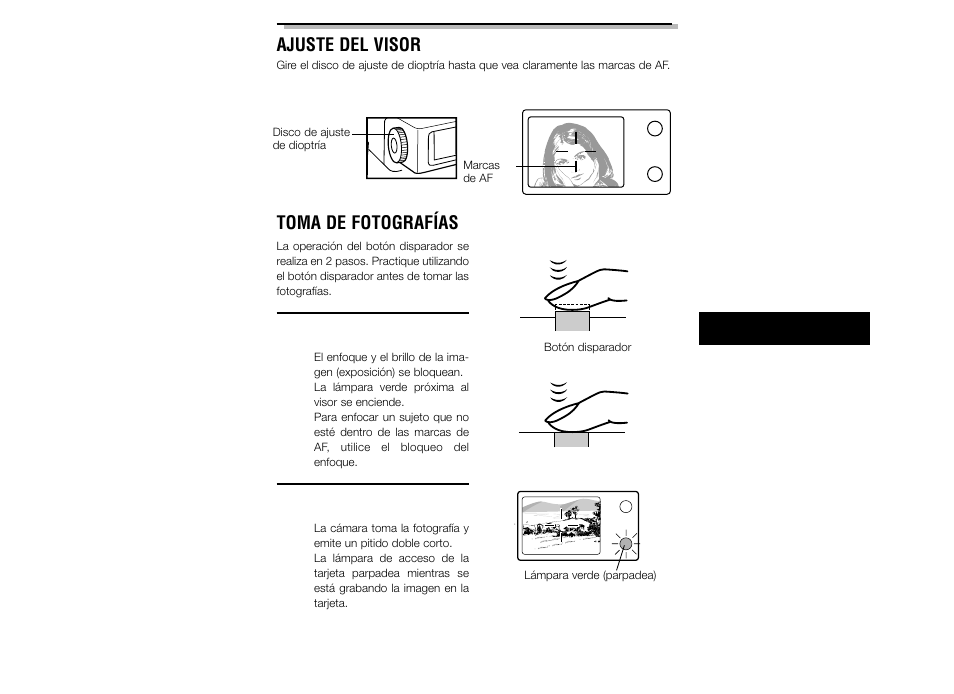 Ajuste del visor, Toma de fotografías | Olympus C-2040ZOOM User Manual | Page 127 / 148