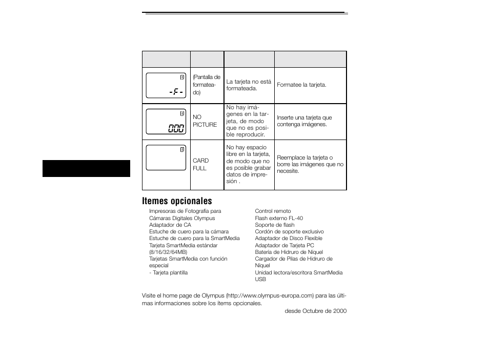 Itemes opcionales | Olympus C-2040ZOOM User Manual | Page 144 / 148