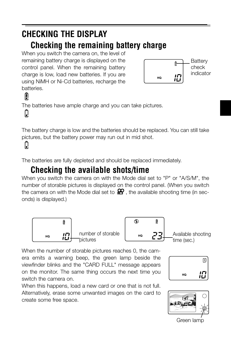 Checking the available shots/time | Olympus C-2040ZOOM User Manual | Page 17 / 148