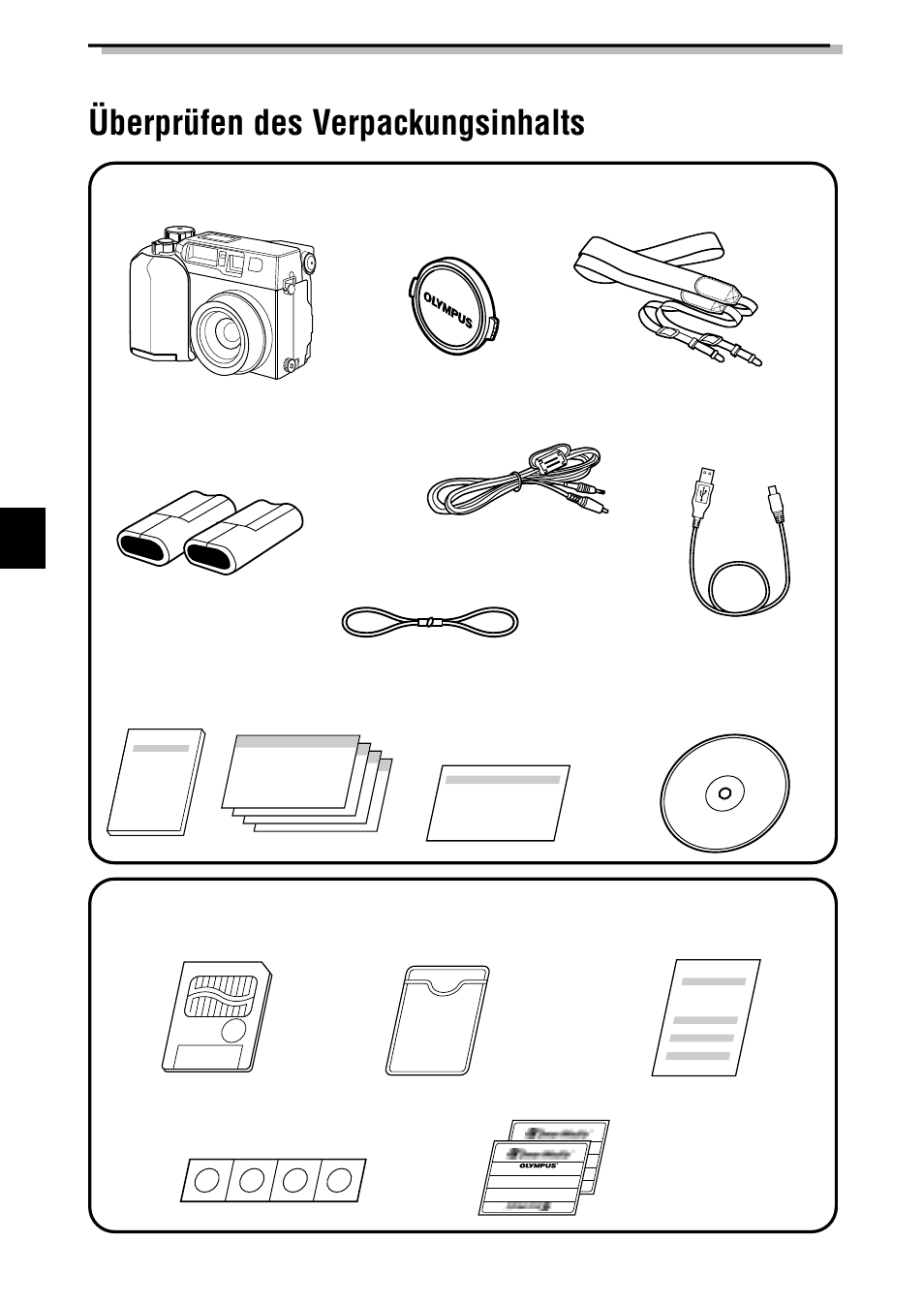 Vorbereitung überprüfen des verpackungsinhalts | Olympus C-2040ZOOM User Manual | Page 78 / 148