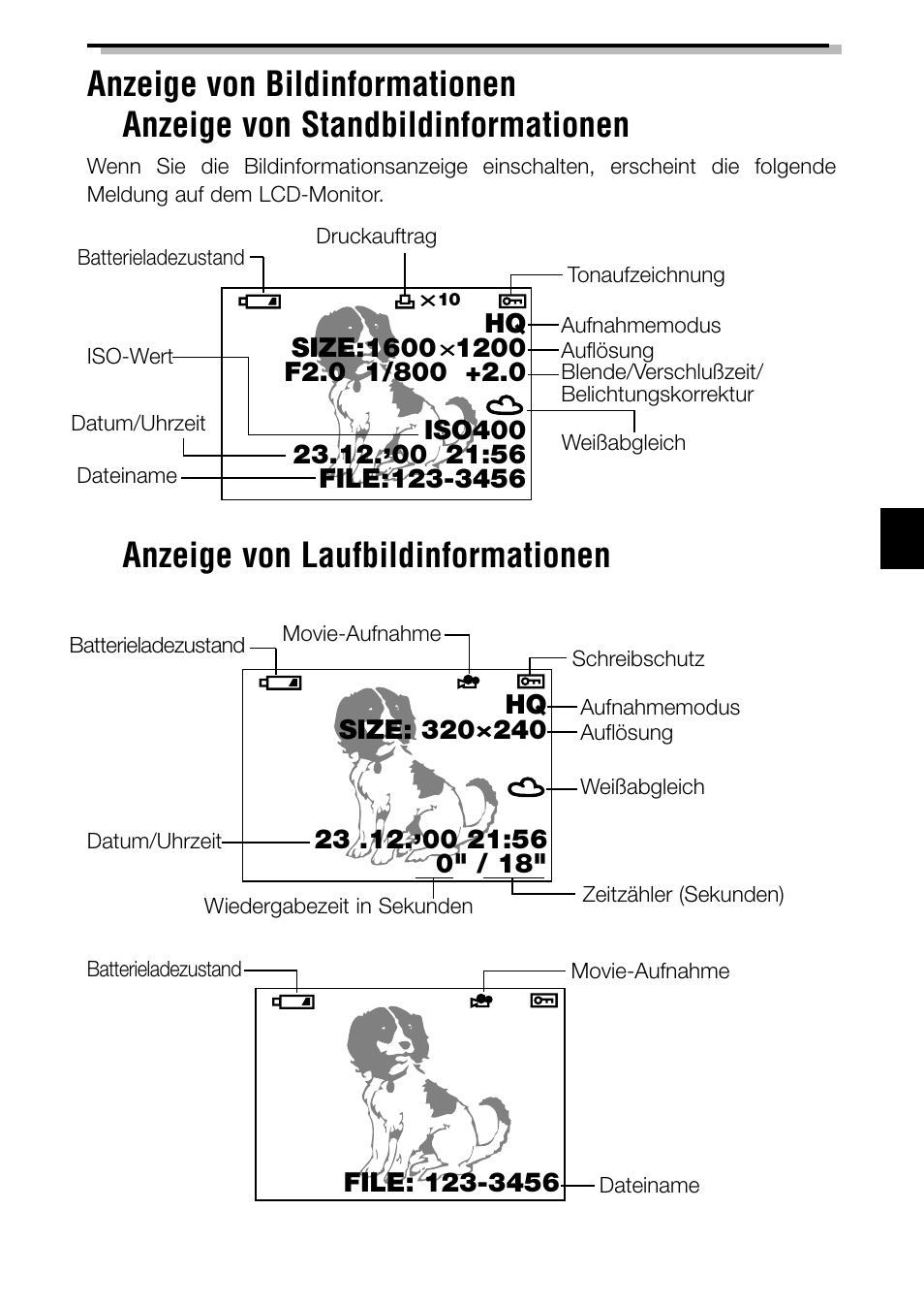 Anzeige von laufbildinformationen | Olympus C-2040ZOOM User Manual | Page 83 / 148