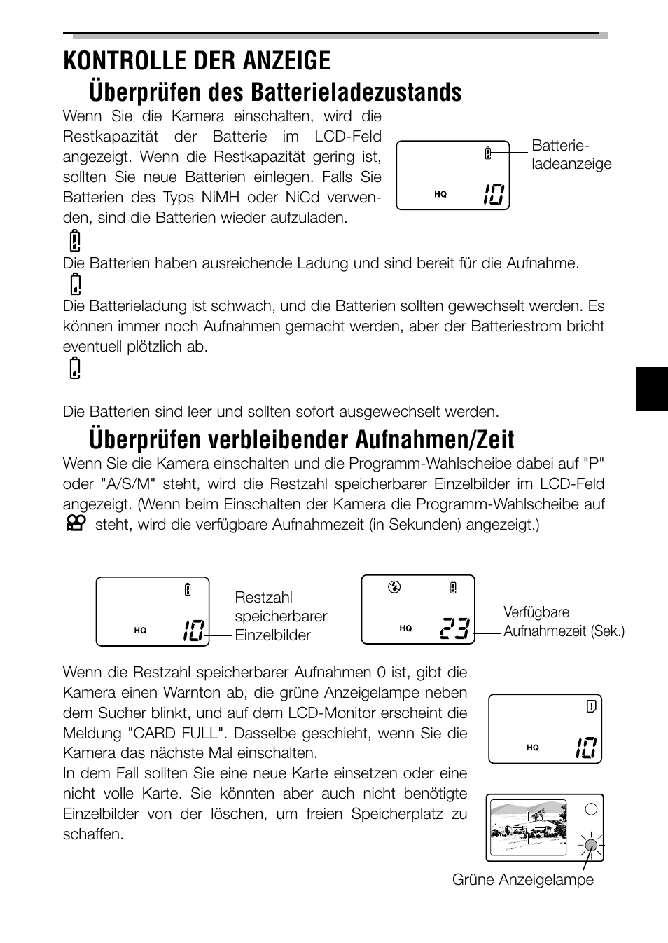Überprüfen verbleibender aufnahmen/zeit | Olympus C-2040ZOOM User Manual | Page 89 / 148