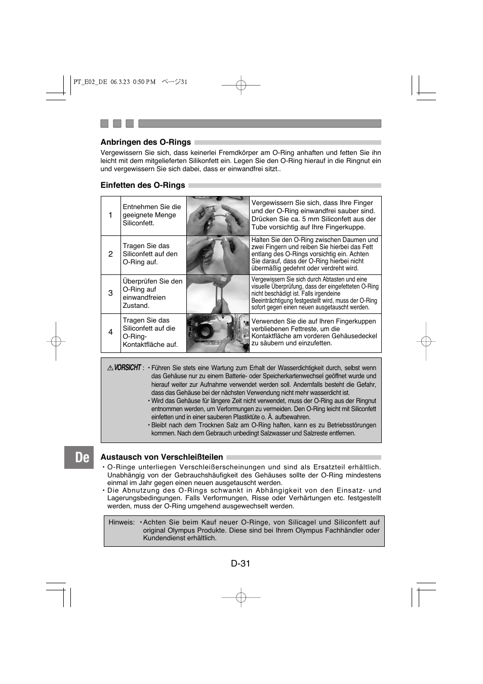 D-31 | Olympus PT-E02 User Manual | Page 152 / 284