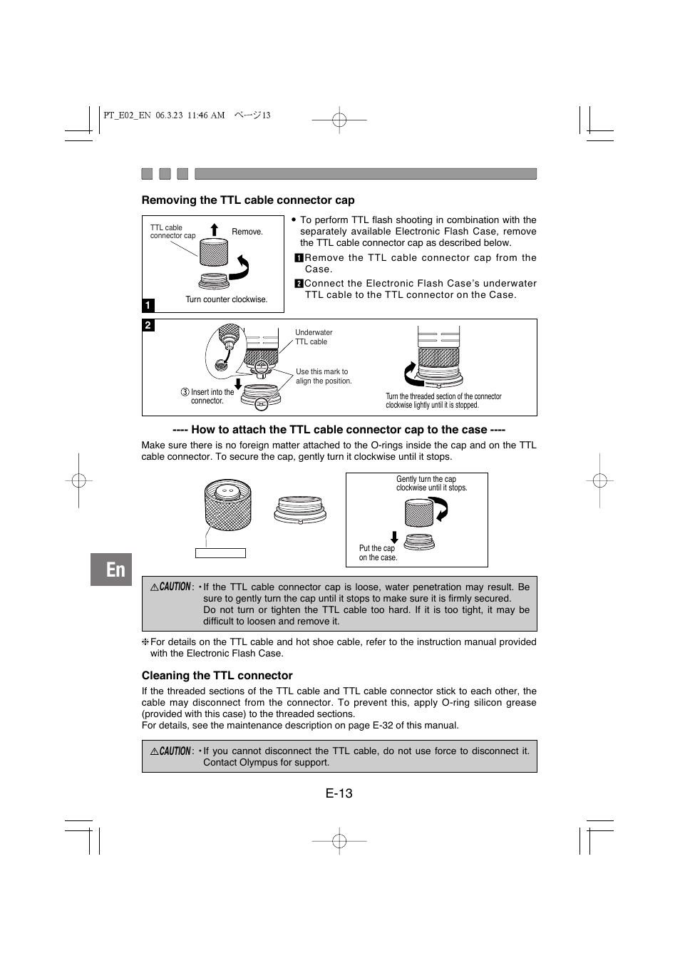 E-13 | Olympus PT-E02 User Manual | Page 54 / 284