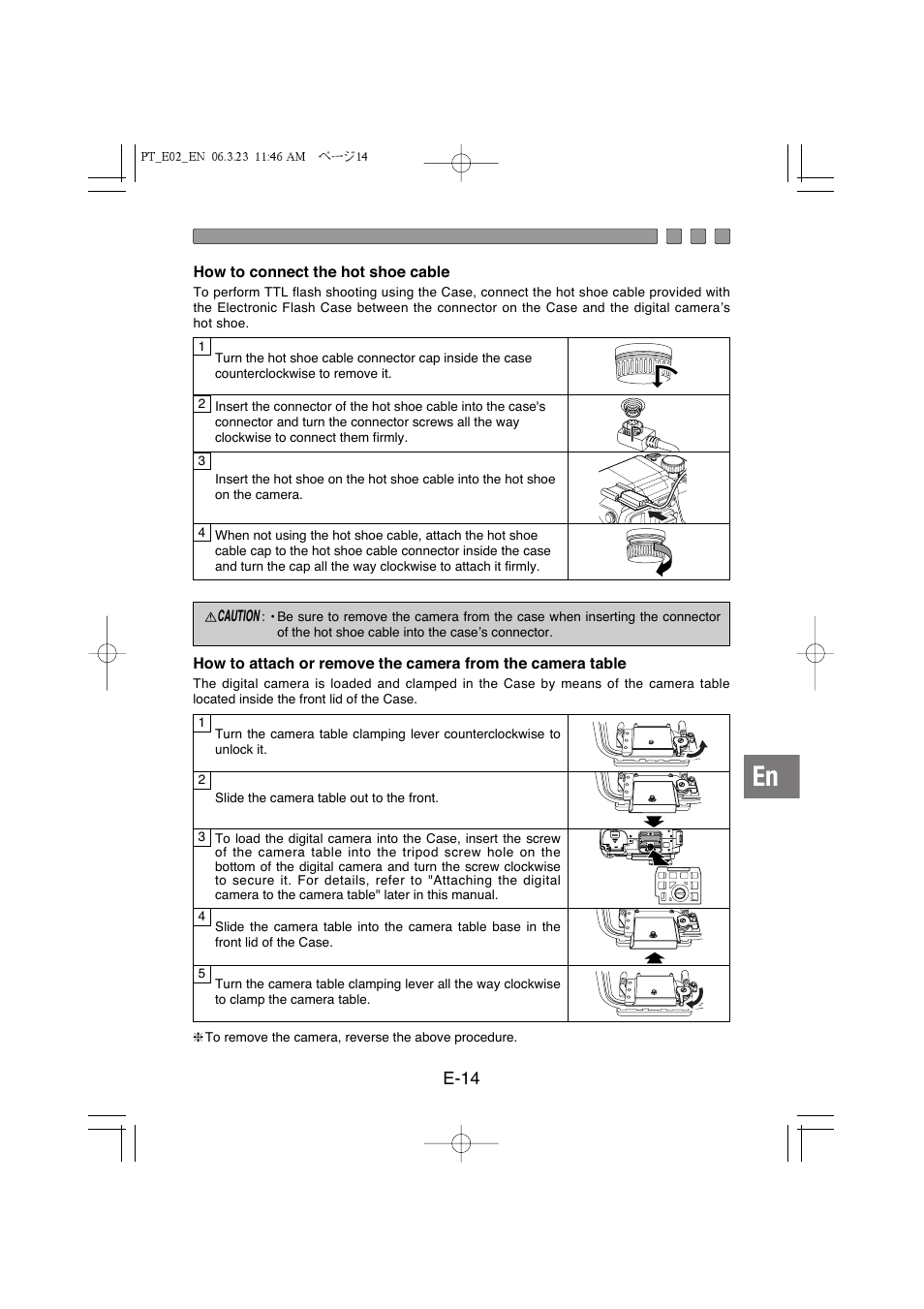 E-14 | Olympus PT-E02 User Manual | Page 55 / 284