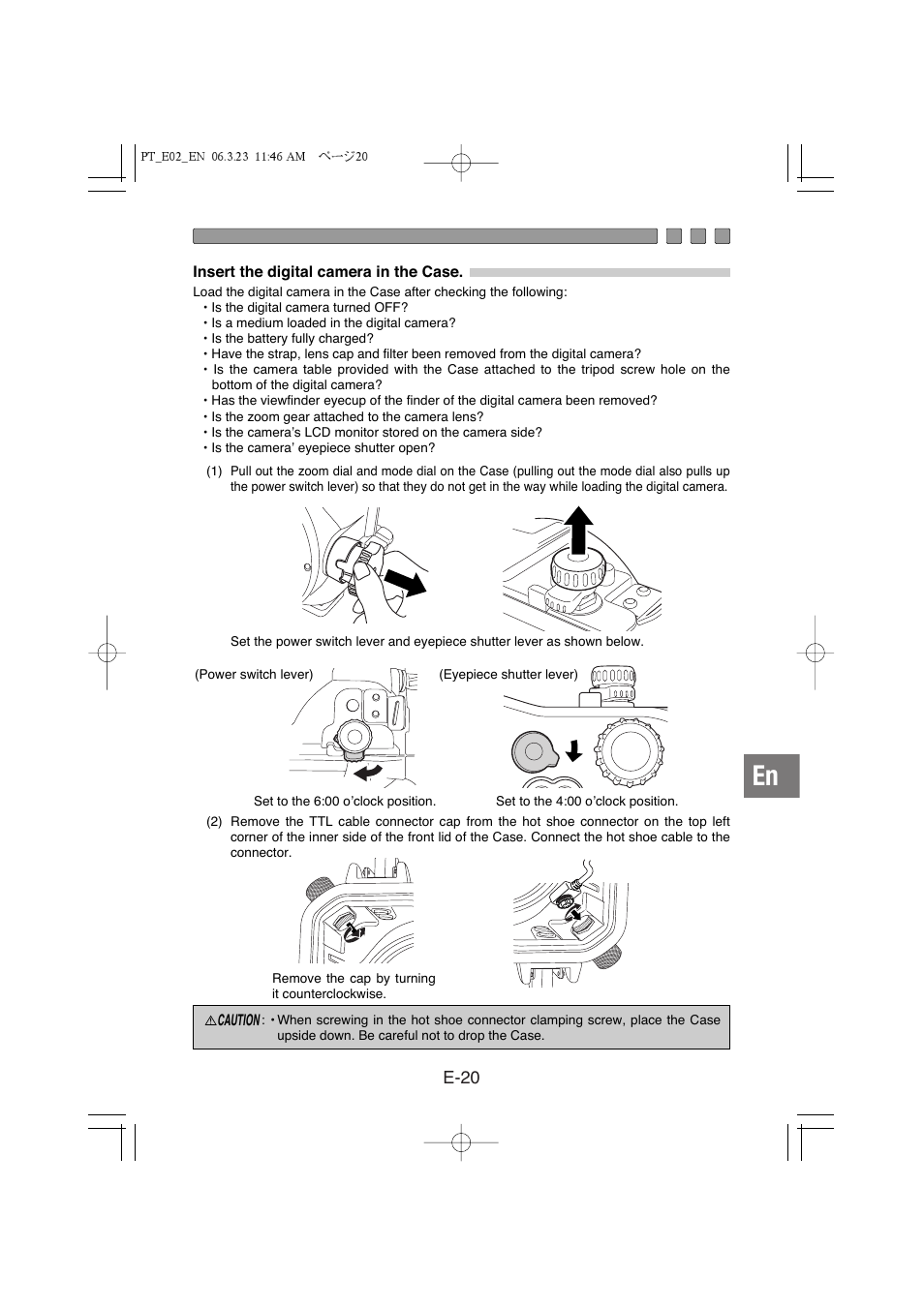 E-20 | Olympus PT-E02 User Manual | Page 61 / 284