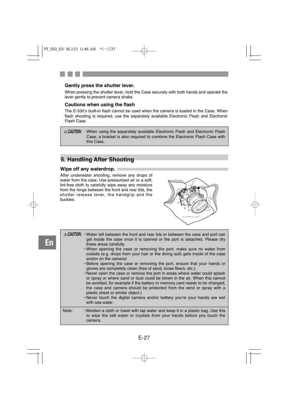 Handling after shooting | Olympus PT-E02 User Manual | Page 68 / 284