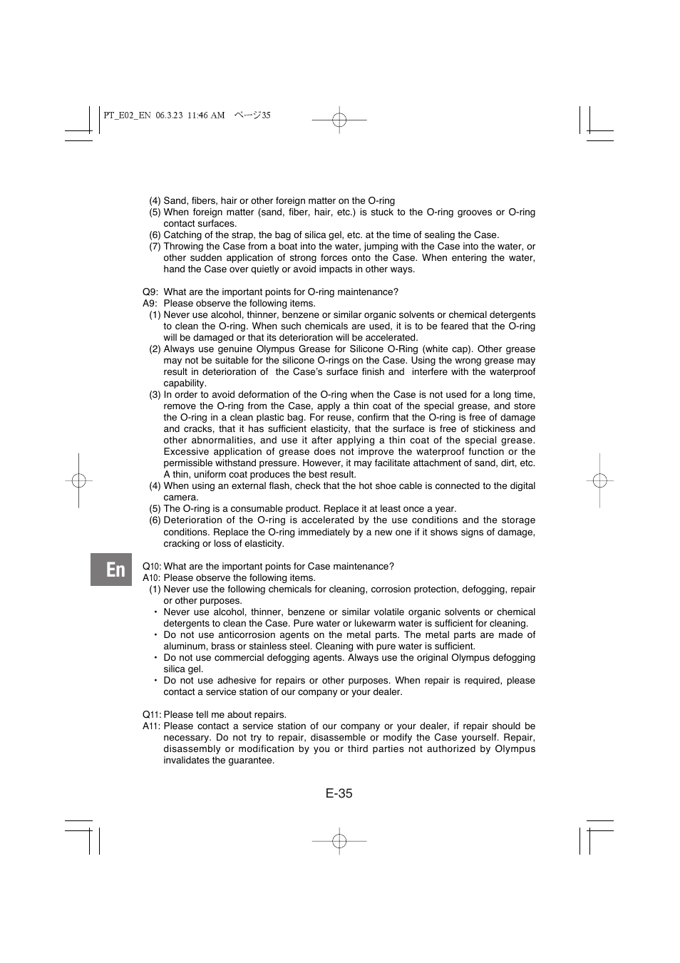 E-35 | Olympus PT-E02 User Manual | Page 76 / 284