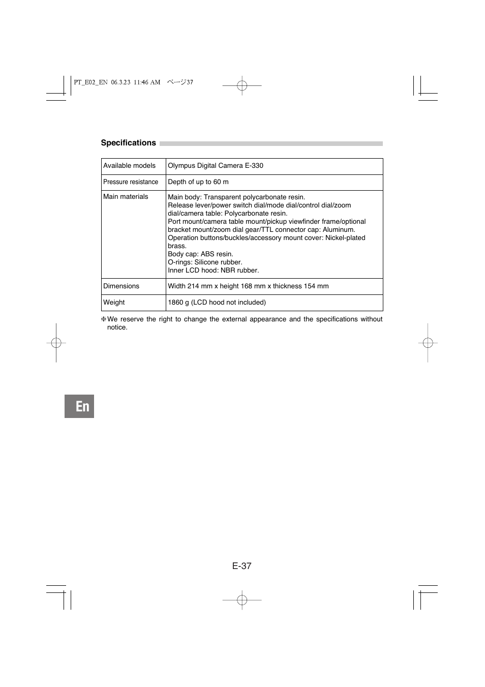 E-37 | Olympus PT-E02 User Manual | Page 78 / 284