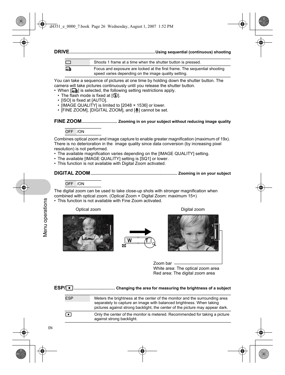Using sequential (continuous) shooting, Zooming in on your subject | Olympus 1200 User Manual | Page 26 / 84