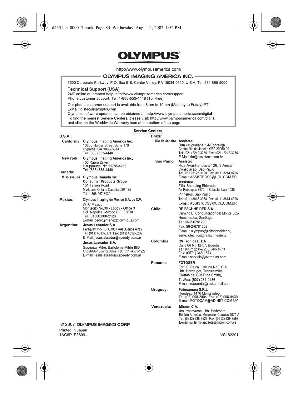 Olympus 1200 User Manual | Page 84 / 84