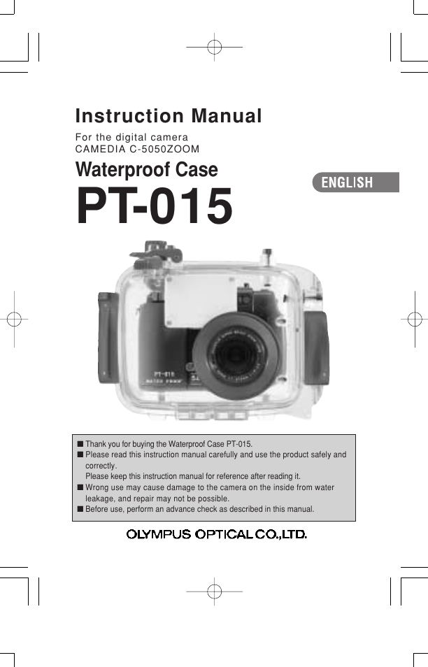 Olympus Waterproof Case PT-15 User Manual | 39 pages