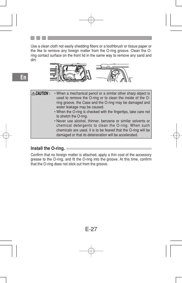 E-27 | Olympus Waterproof Case PT-15 User Manual | Page 28 / 39