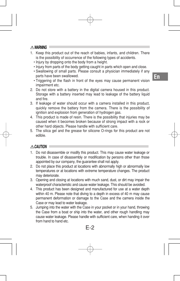 Olympus Waterproof Case PT-15 User Manual | Page 3 / 39