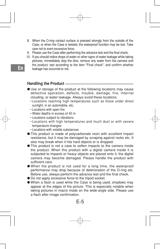 Olympus Waterproof Case PT-15 User Manual | Page 6 / 39