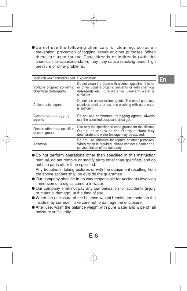 Olympus Waterproof Case PT-15 User Manual | Page 7 / 39