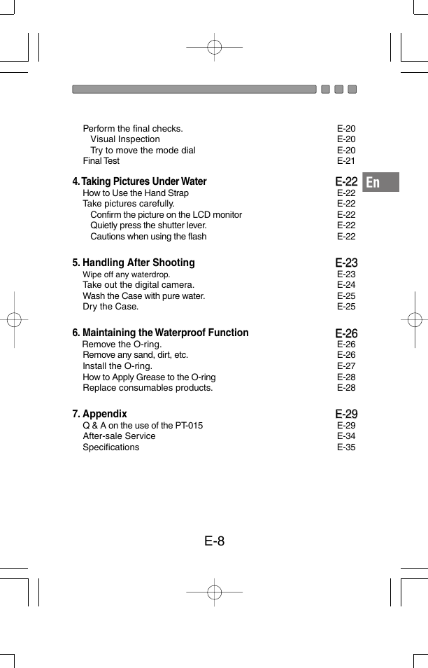 Olympus Waterproof Case PT-15 User Manual | Page 9 / 39