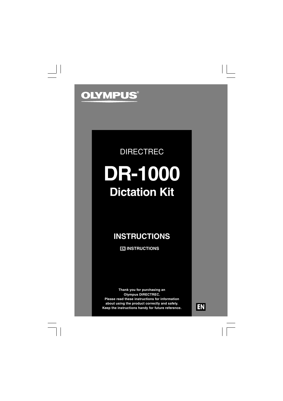 Olympus Dictation Kit DR-1000 User Manual | 36 pages