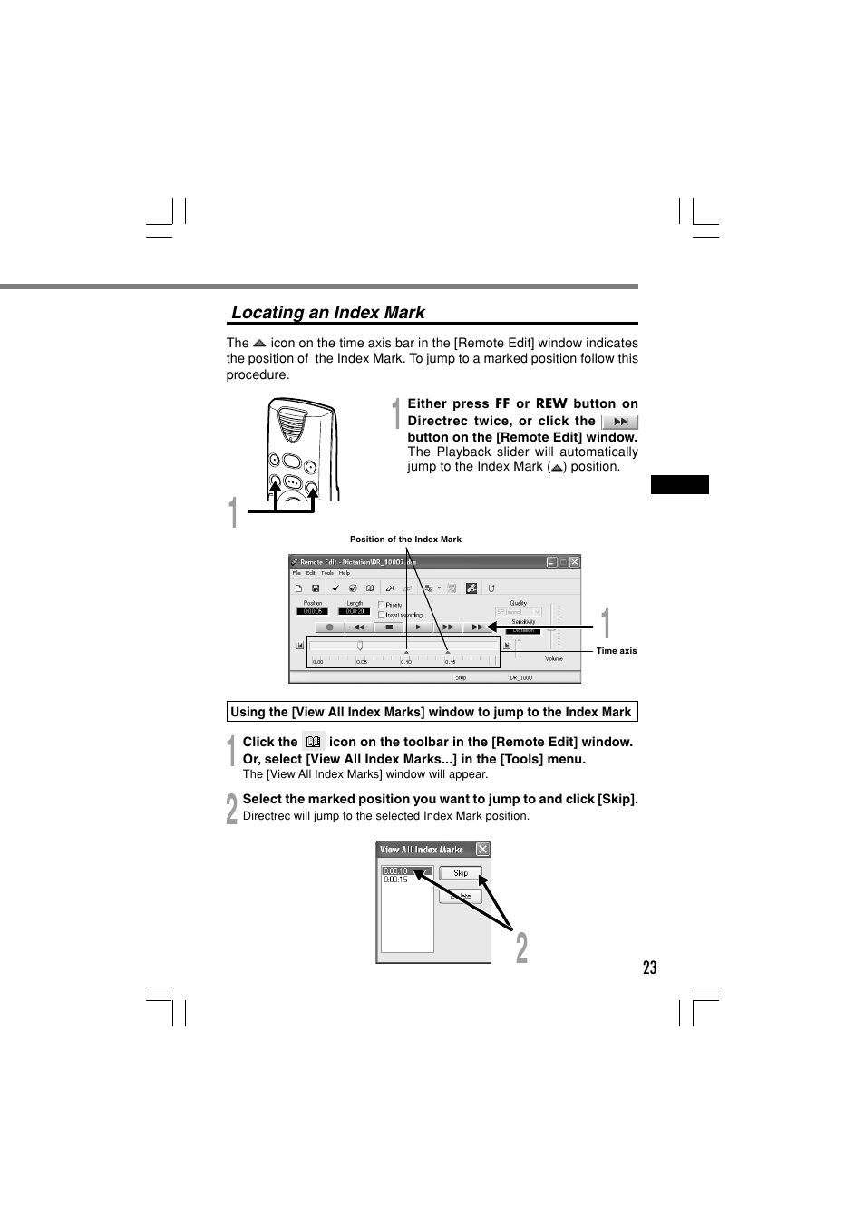 Olympus Dictation Kit DR-1000 User Manual | Page 23 / 36