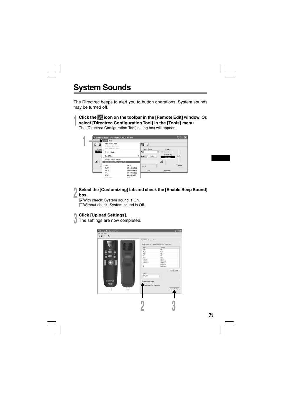 Olympus Dictation Kit DR-1000 User Manual | Page 25 / 36