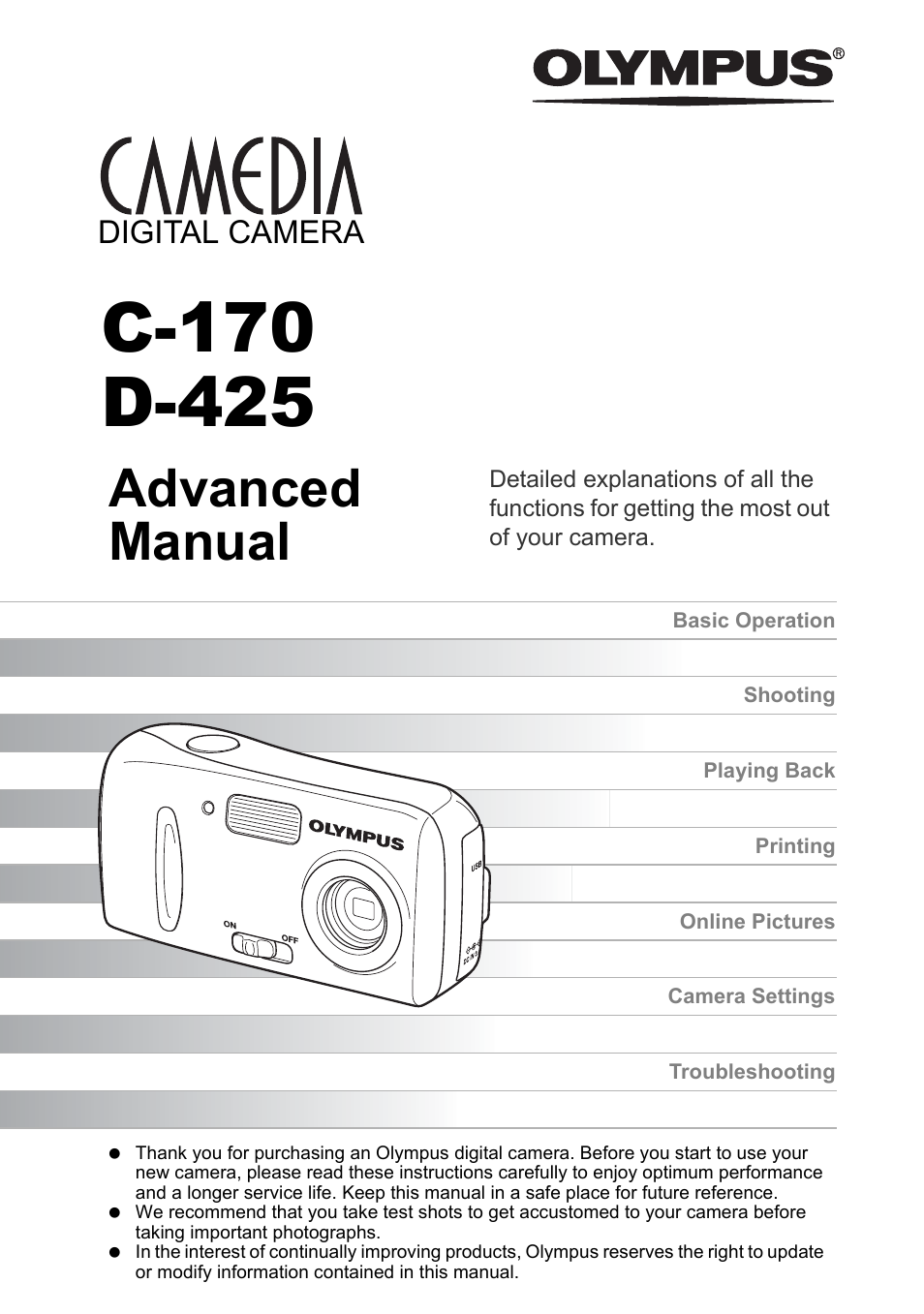 Olympus C-170 User Manual | 114 pages