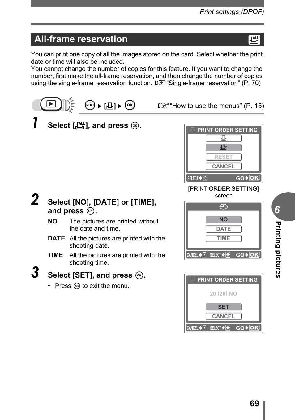 All-frame reservation | Olympus C-170 User Manual | Page 69 / 114