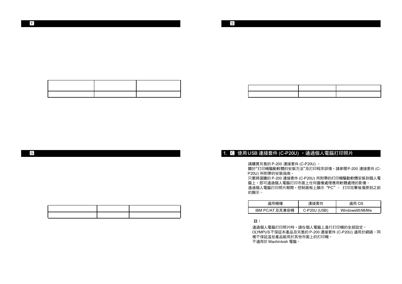 Olympus USB Connection Kit C-P20U User Manual | Page 2 / 2