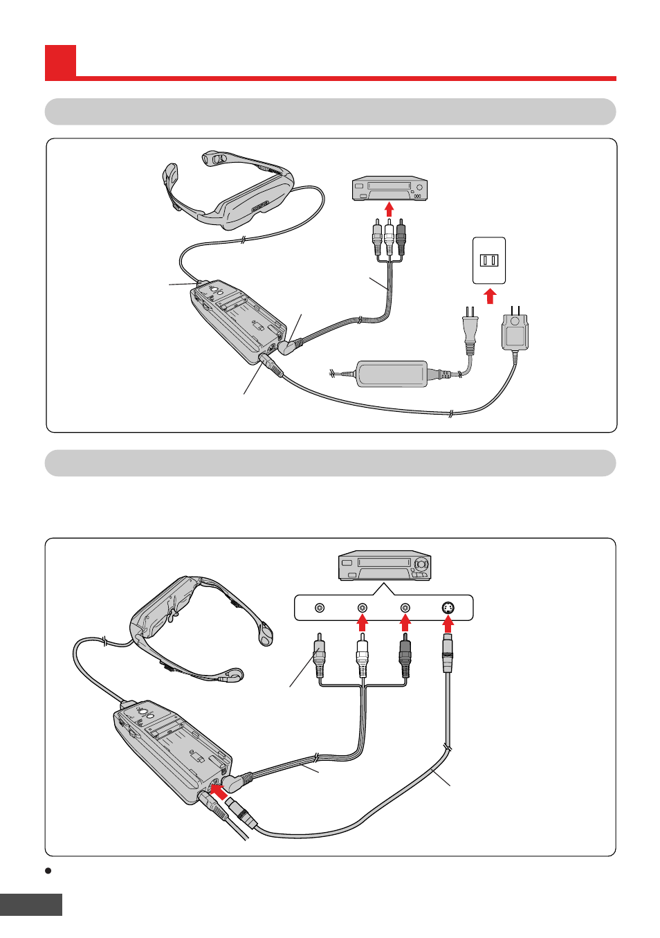Connections (continued), Basic connections, Connections using s-video jack | Olympus EYETREK FMD-150W-US User Manual | Page 12 / 31
