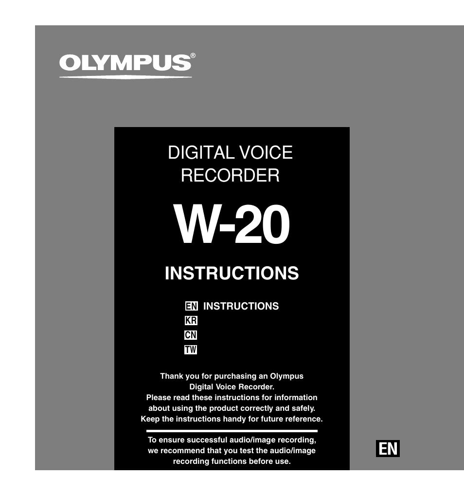 Olympus W 20 User Manual | 144 pages