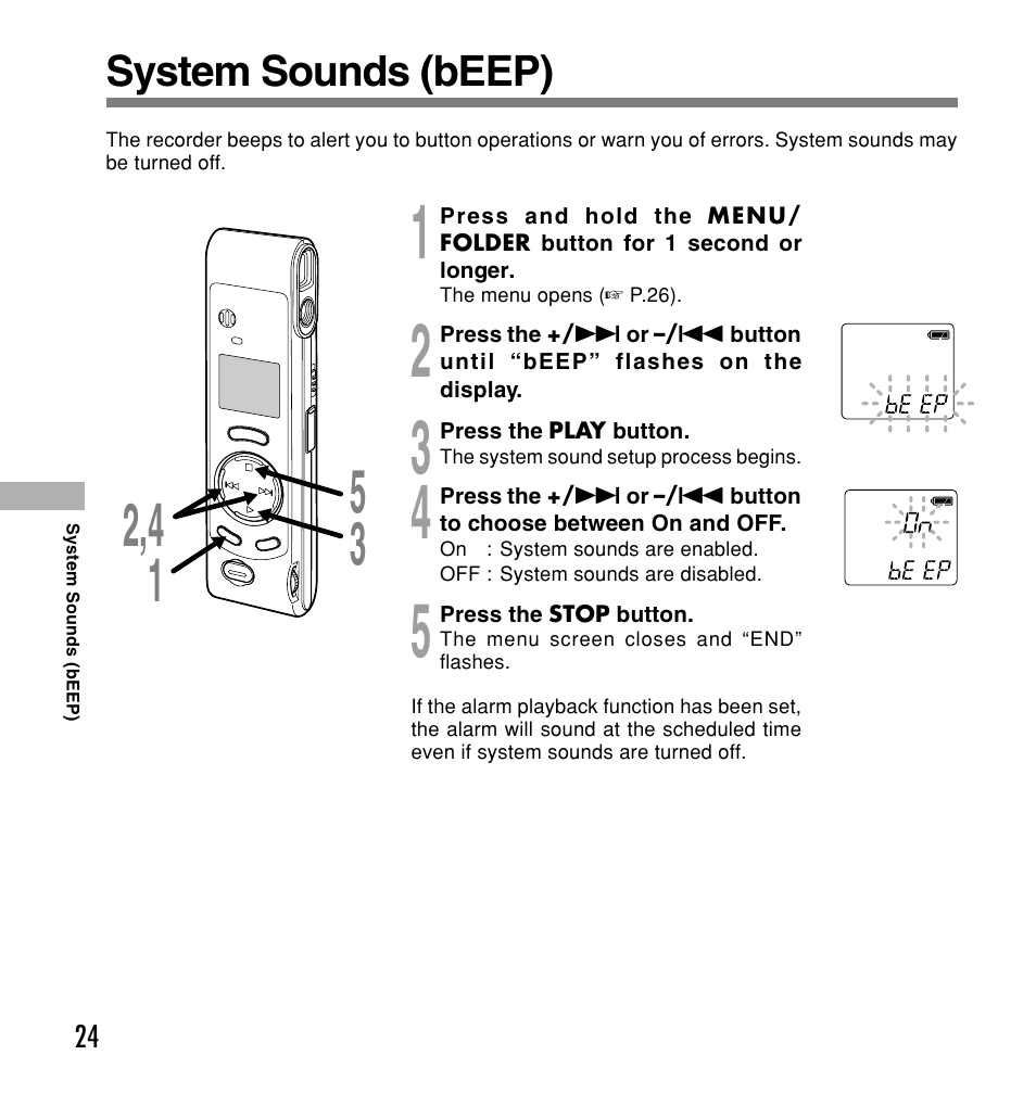 System sounds (beep) | Olympus W 20 User Manual | Page 24 / 144