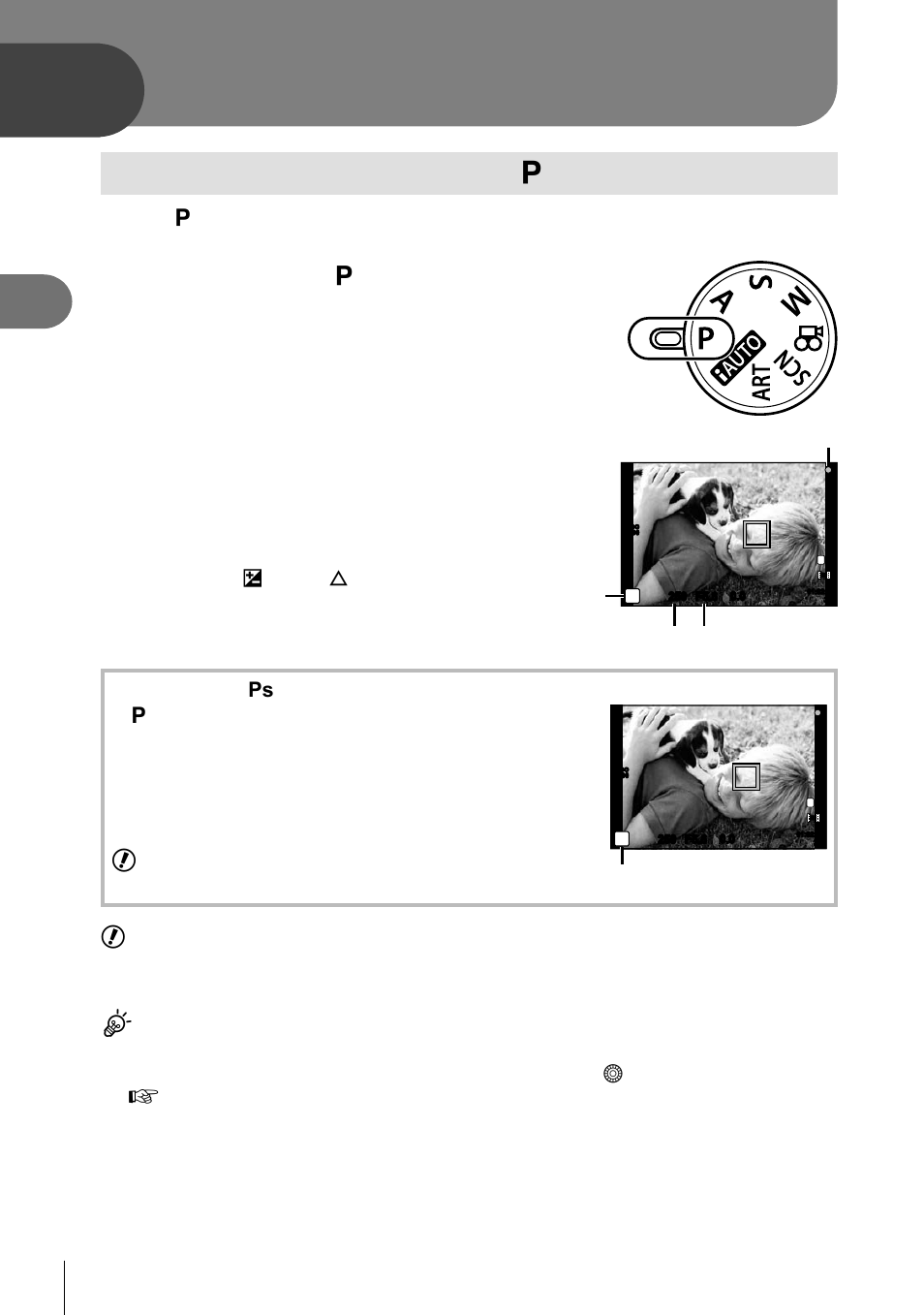 Other shooting options, Point-and-shoot” photography ( p program mode), Set the mode dial to p | Take pictures, 50 en | Olympus E-P3 User Manual | Page 50 / 127