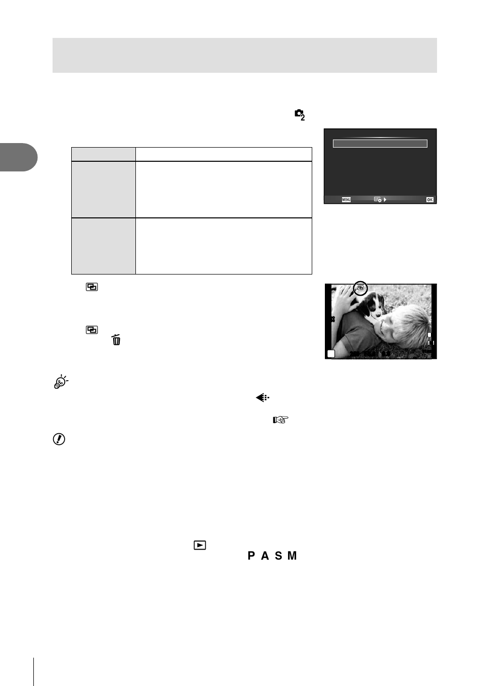 Other shooting options, Adjust settings, Take pictures | 56 en | Olympus E-P3 User Manual | Page 56 / 127