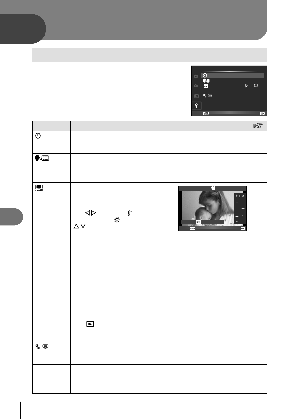 Camera setup, Setup menu | Olympus E-P3 User Manual | Page 80 / 127