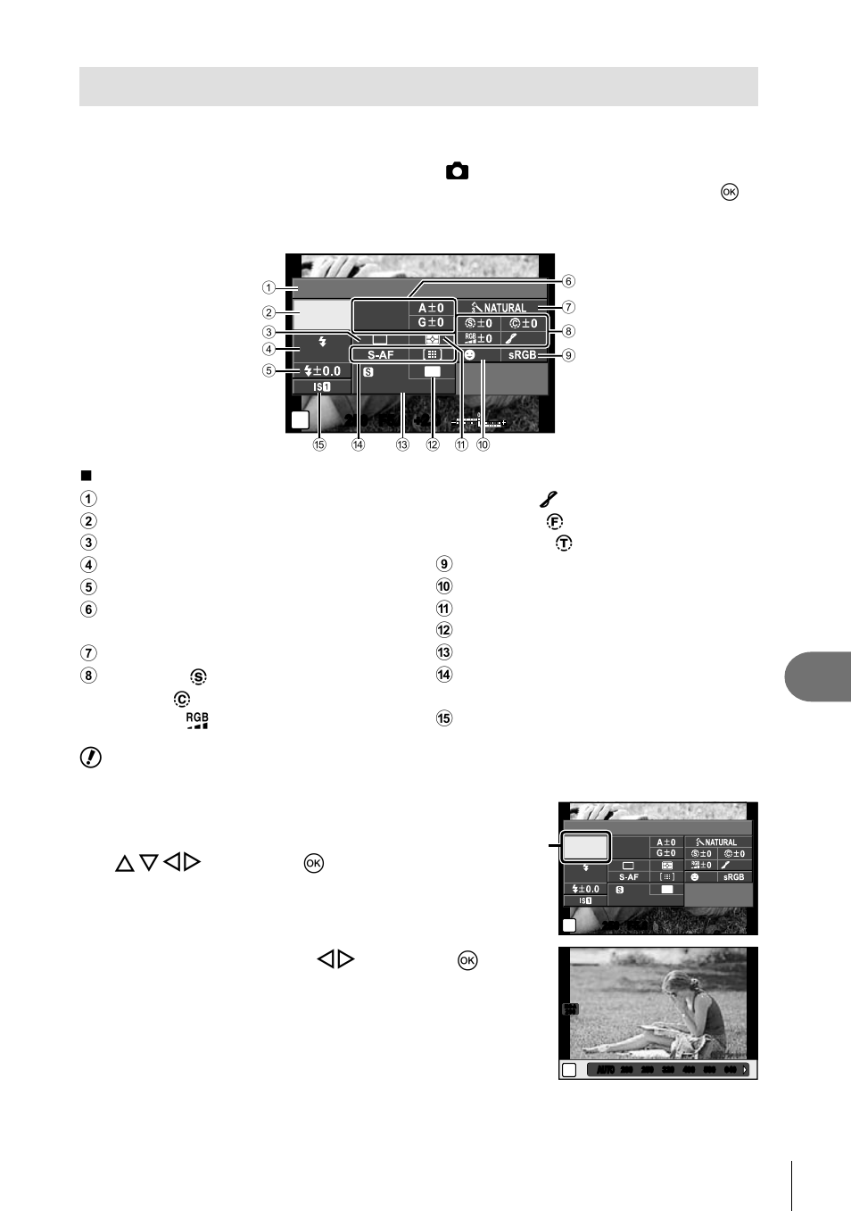 Using the super control panel, Customizing camera settings, Select an option using hi and press q | 91 en, Cautions | Olympus E-P3 User Manual | Page 91 / 127