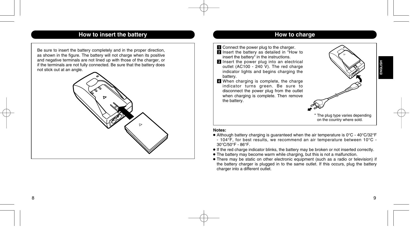 How to charge, How to insert the battery | Olympus LI 10C User Manual | Page 5 / 35