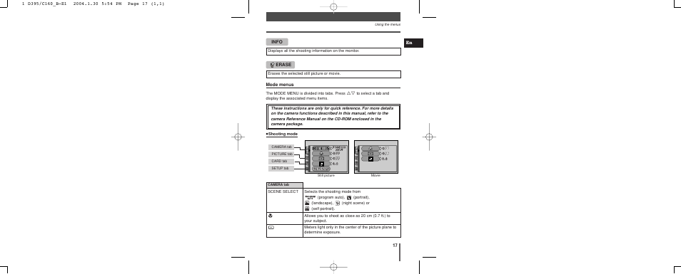 Olympus CAMEDIA C-160 User Manual | Page 17 / 148